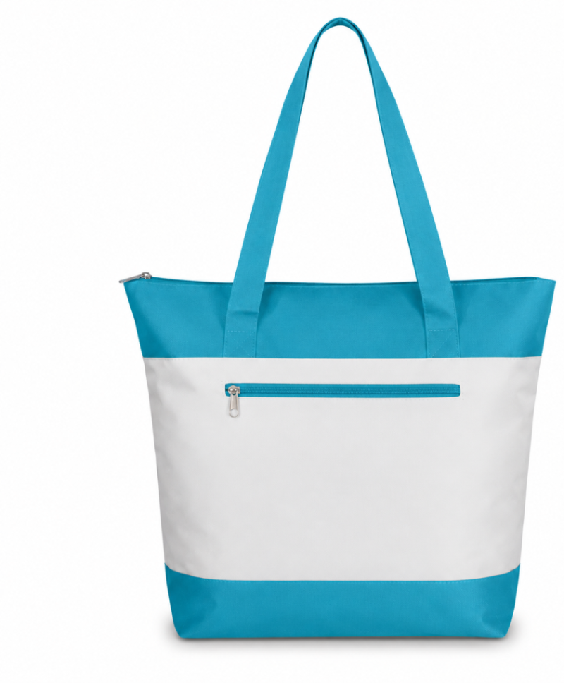 Ready Get Go tote bag, front, printed with the Ready Get Go logo, a space for your own logo, and the emergency checklist
